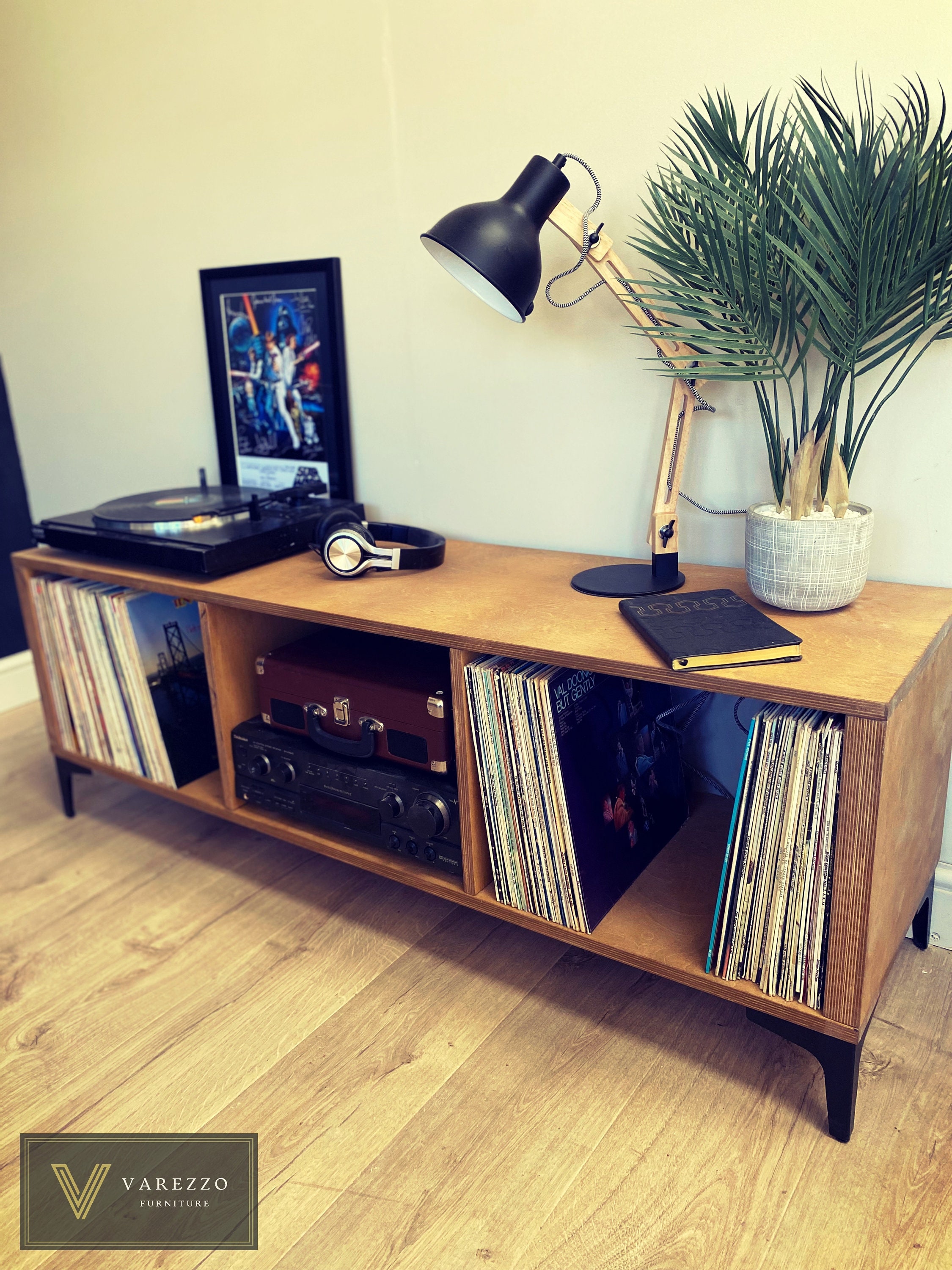 Soporte De Madera Para 40 Discos De Vinilo LP, Nuevo A Estrenar