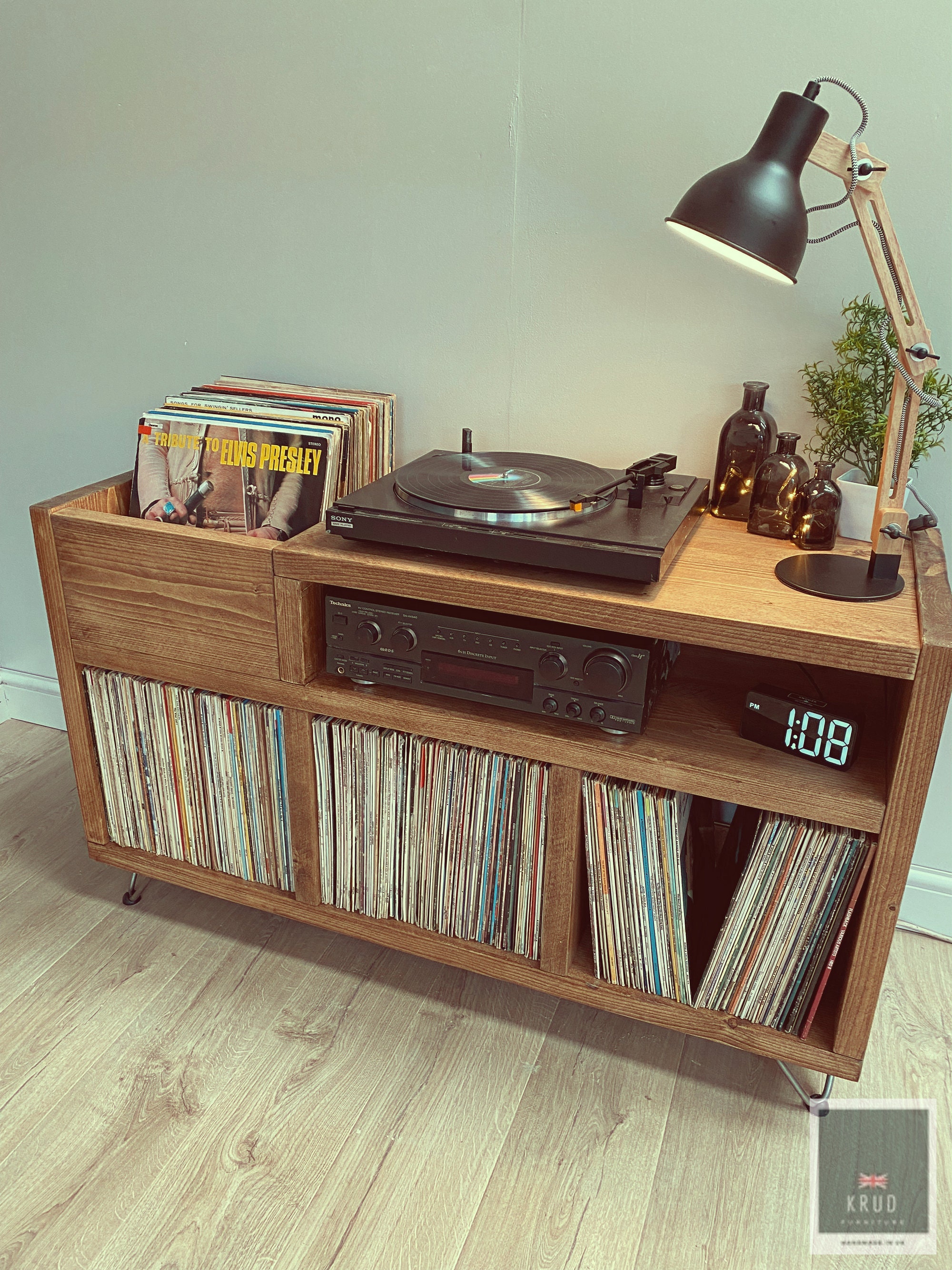 Vinyl Record Storage Record Player Stand Turntable Stand Etsy
