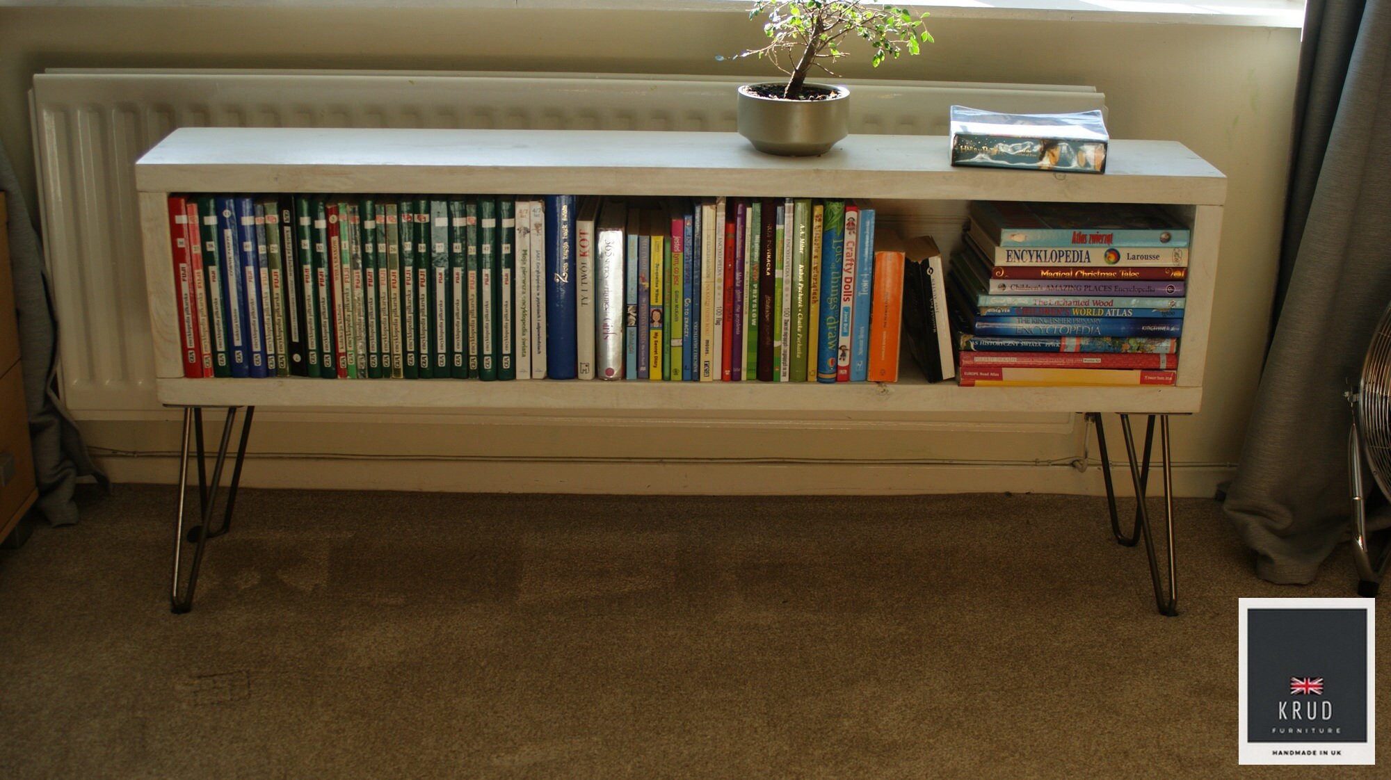 Small Bookcase With Hairpin Legs Handmade Furniture Solid Etsy UK