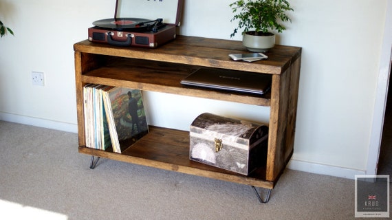 Record Player Stand | Vinyl Record Storage | Turntable Stand | Scaffold  Furniture | Rustic TV Stand | Retro tv stand | KRUD-46 v2