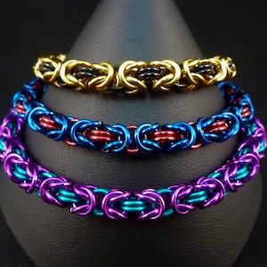 Byzantine Chainmaille Bracelet - Choose Your Colours - Custom Length - Chainmail Jewelry