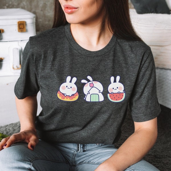 Bunny Shirt, Kawaii Anime Shirt, Kawaii Bunny Harajuku, Kawaii Bunny Shirt, Kawaii Anime Shirt, Kawaii Harajuku, Cottagecore Kleidung