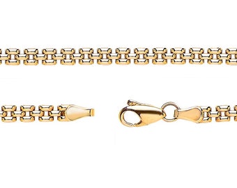 Panther Link Bracelet Ladies 9ct Yellow Gold 7" Bracelet Hallmarked - Real 9K Gold