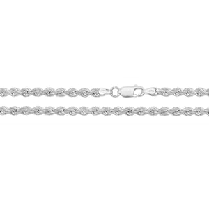 925 Sterling Silver Rope Chain Necklaces 3mm Wide