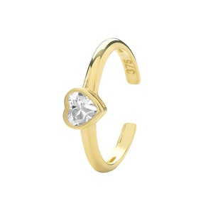 9ct Yellow Gold Heart Shaped Cz 8mm Cartilage Cuff Single Hoop Earring - Real 9K Gold