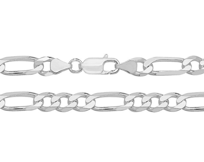Solid Heavy 925 Sterling Silver 6mm Wide Figaro Chain Necklaces Hallmarked 925