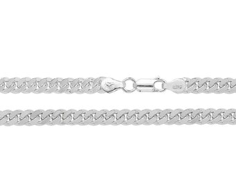 Close Curb Link Chain Necklace 925 Sterling Silver Heavy Weight 5mm Wide Link