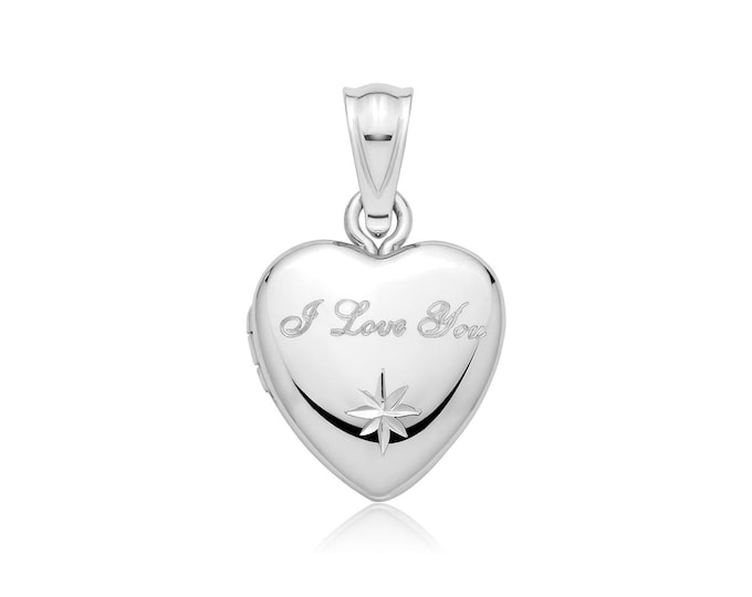925 Silver I Love You 12mmm Baby Heart Locket