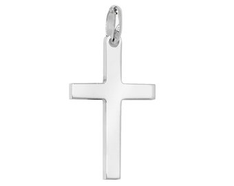 Modern 925 Solid Sterling Silver Plain Flat Cross Pendant 20mm 25mm 35mm 40mm