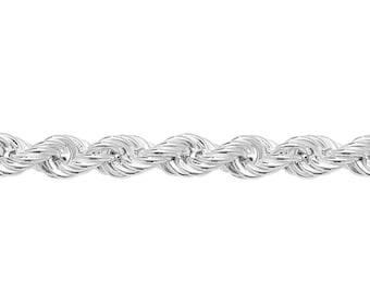Chunky 925 Sterling Silver 8mm Hollow Rope Chain Necklaces Hallmarked 925