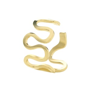 Boucle d'oreille unique en or jaune 9 carats, 10 mm de diamètre, moderne, tourbillonnante, cartilagineuse - Or véritable 9 carats