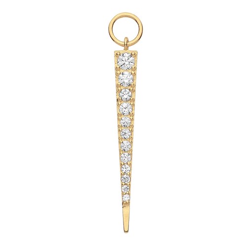 Add It To Your Earring 9ct Yellow Gold Cubic Zirconia Spike Earring Charm 