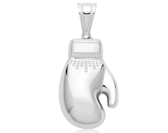 Large 925 Sterling Silver 4.5cm H x 2cm W Polished Boxing Glove Pendant Hallmarked