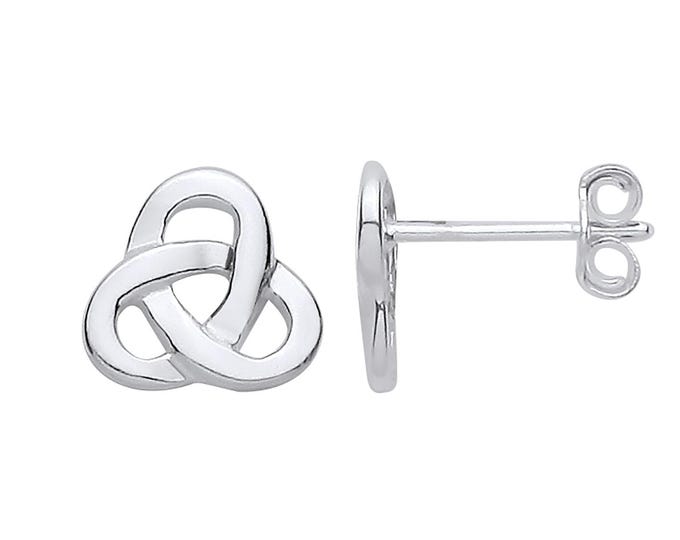925 Sterling Silver 9mm Celtic Knot Stud Earrings