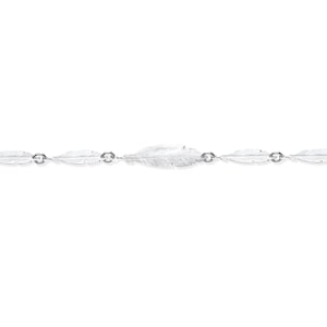 Ladies 925 Sterling Silver 7&quot; Feather Bracelet