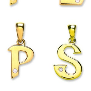 9ct Gold and Diamond Mini Initial Necklace - Etsy