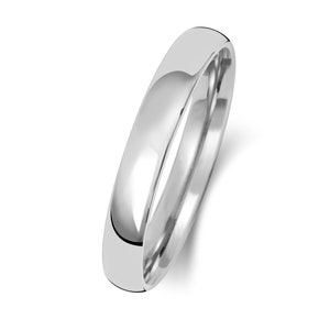 9ct White Gold Modern Slight Court Shape Wedding Ring UK Hallmarked Widths 2mm-8mm Sizes J-Z - Solid 9K Gold