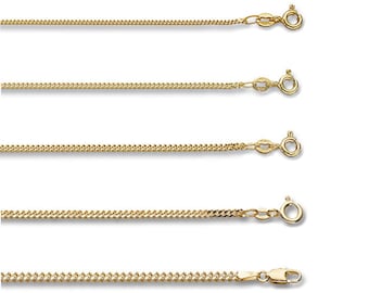 Close Curb Chains 9ct Yellow Gold Hallmarked -Choose the width-Choose the Length - Solid 9K Gold