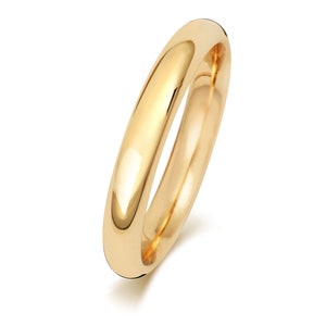 9ct Yellow Gold Plain Court Shape Wedding Ring UK Hallmarked Widths 2mm-8mm Sizes J-Z - Solid 9K Gold