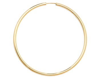 Pair of 9ct Yellow Gold Hollow 55mm Diameter Sleeper Hoop Earrings Hallmarked - Real 9K Gold