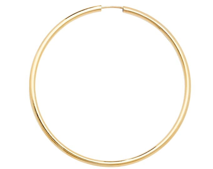 Pair of 9ct Yellow Gold Hollow 55mm Diameter Sleeper Hoop Earrings Hallmarked - Real 9K Gold