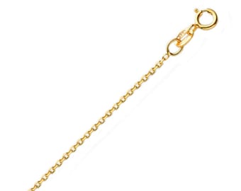 9K Yellow Gold Diamond Cut Curb Chain – Fine Gold Necklace