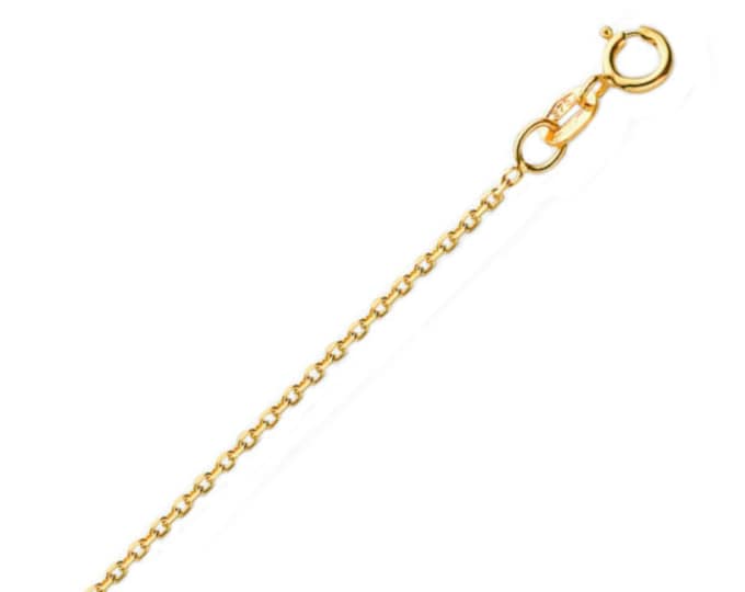 Ladies 9ct Yellow Gold Light Weight Diamond Cut Fine Curb Chain 16" 18" 20" - Real 9K Gold