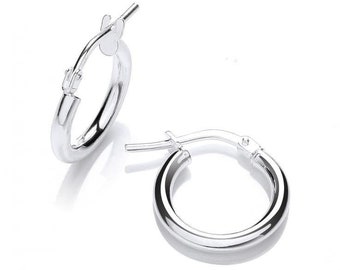 Essential 925 Sterling Silver 2mm Hollow Tube Hoop Earrings - choice of sizes