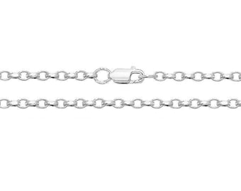Rhodium Plated 925 Sterling Silver Diamond Cut Faceted Belcher Chain 16" 18" 20"
