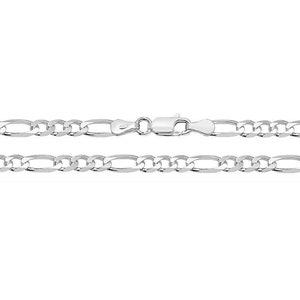 Solid 925 Sterling Silver 4mm Wide Figaro Chain Necklaces & Bracelets