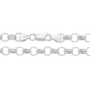925 Sterling Silver 5mm Round Belcher or Rolo Link Chain Necklaces