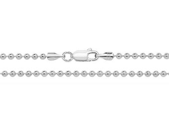 925 Sterling Silver 1.5mm Round Ball Bead Chain Necklaces
