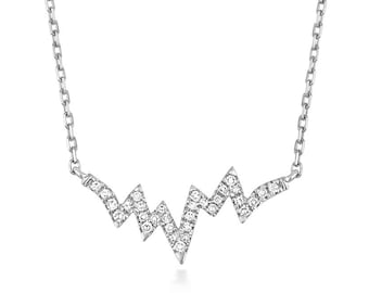 9ct White Gold 0.06ct Diamond Heartbeat 