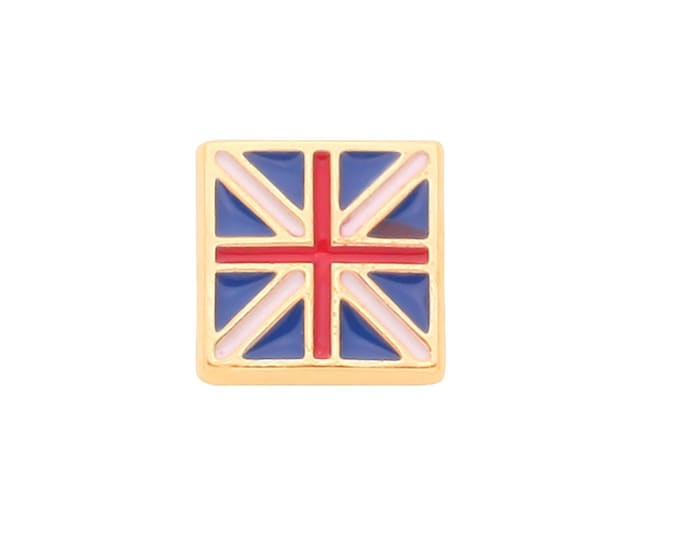 Single 9ct Yellow Gold & Enamel Small 5mm Union Jack Flag Stud Earring