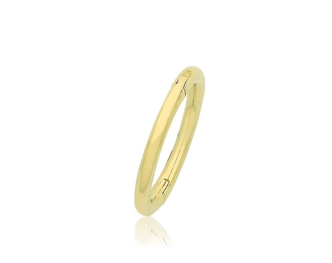 SINGLE 9ct Yellow Gold 8mm Diameter Seamless Clicker Hoop Earring - Real 9K Gold