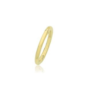 SINGLE 9ct Yellow Gold 8mm Diameter Seamless Clicker Hoop Earring - Real 9K Gold