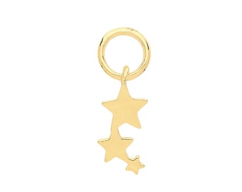 Single 9ct Yellow Gold Shooting Star Earring Charm - Hoop NOT included