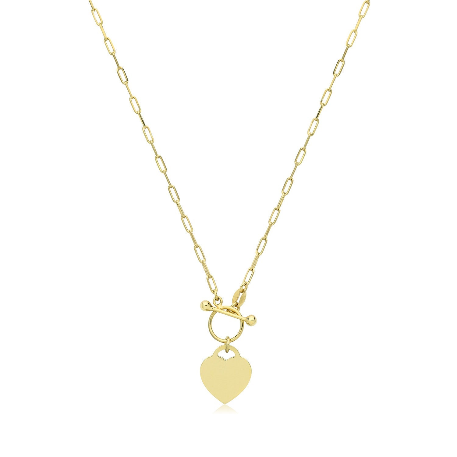 Hammered Heart T-bar Necklace – Orli Jewellery
