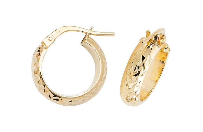 24mm*20mm 9ct Gold Ladies Claddagh Creole Earrings