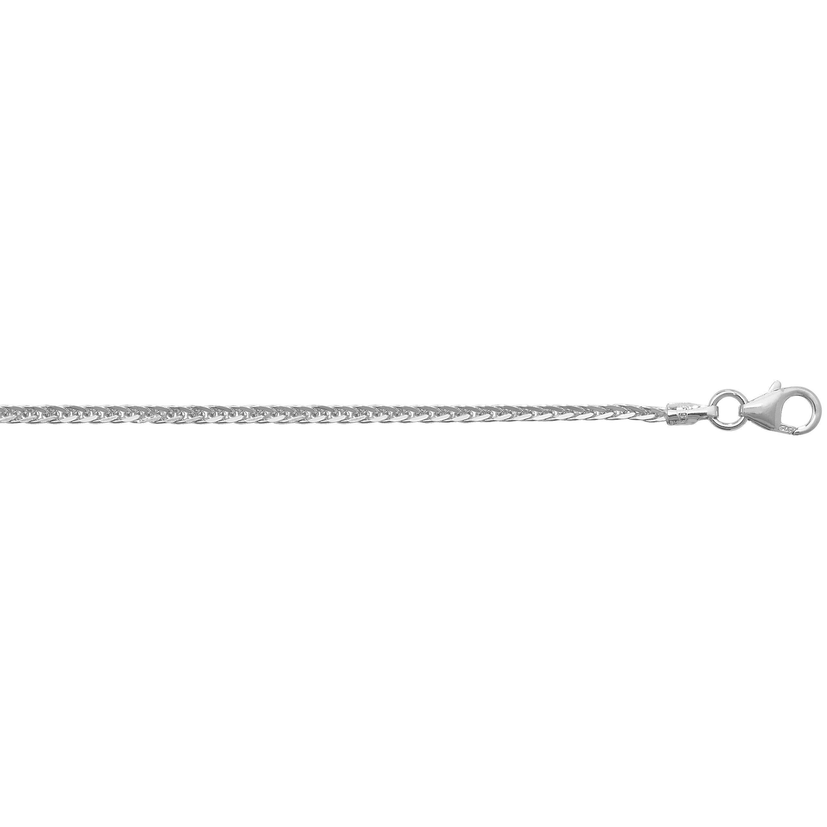 9ct White Gold 1.75mm Spiga Chain Necklaces Hallmarked - Real 9K Gold