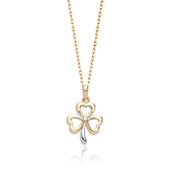 9ct Gold 3 Leaf Clover Irish Shamrock 