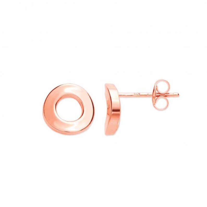 9ct Rose Gold 8mm Circle of Life Stud Earrings