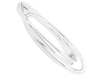Ladies 925 Sterling Silver 2.5mm Round Interlinked Wedding Bangle Hallmarked
