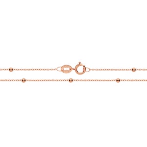 9K Rose Gold Fine Lightweight Beaded Flat Trace Cable Chain- Solid 9K Gold