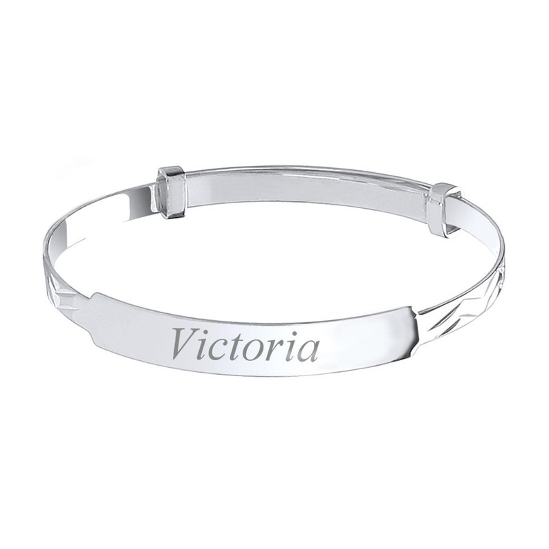925 Real Silver Personalised Any Name Expanding Christening Baby Bangle