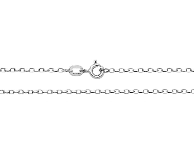 9ct White Gold 1.2mm Faceted Belcher Chain 16" 18" 20" 22" 24" Hallmarked - Solid 9K Gold
