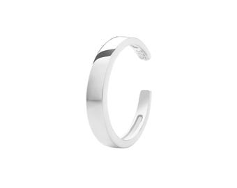 SINGLE 9ct White Gold 8mm Diameter Cartilage Cuff Hoop Earring - Real 9K Gold