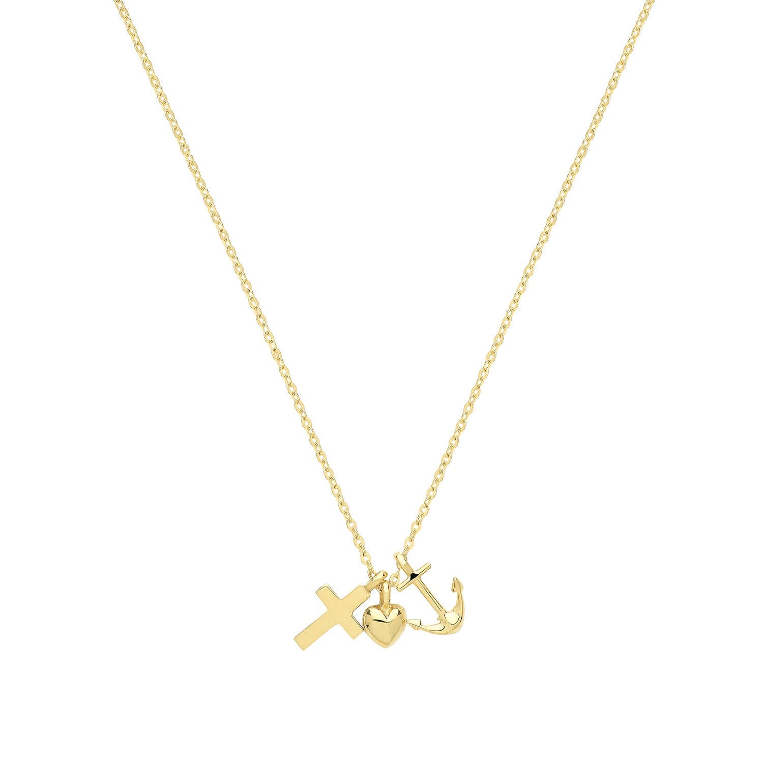 Amazon.com: Tiny and Dainty Sterling Silver Faith Hope and Charity Necklace  for Women and Teen Girls, Carmargue Cross Anchor Heart Necklace,  Goddaughter Gift Necklace (14 inches plus 2-inch extender) : Handmade  Products