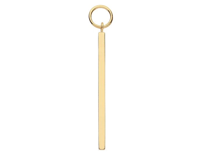 Single 9K 30mm Polished Gold Bar Earring Charm - Hoop NOT included