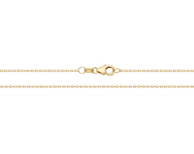 9ct Yellow Gold Lightweight Diamond Cut Trace Chain 16" 18" 20" - Real 9K Gold
